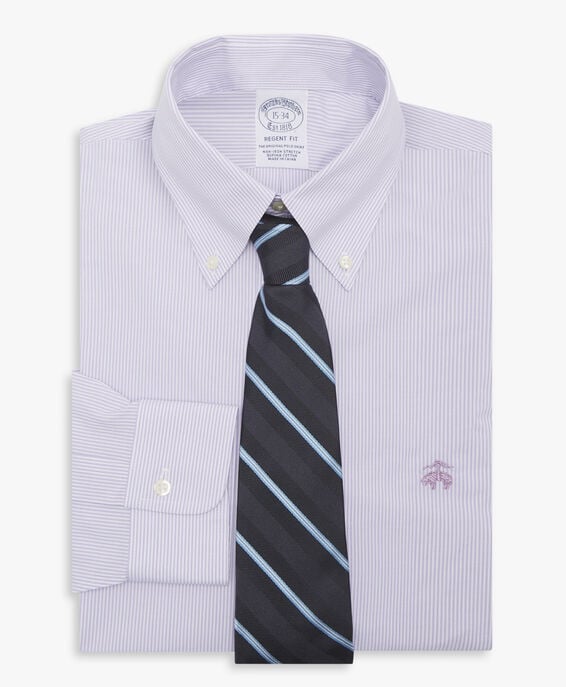 Brooks Brothers Camisa violeta pastel regular fit non-iron de algodón con cuello button down Morado claro/pastel 1000096980US100204267