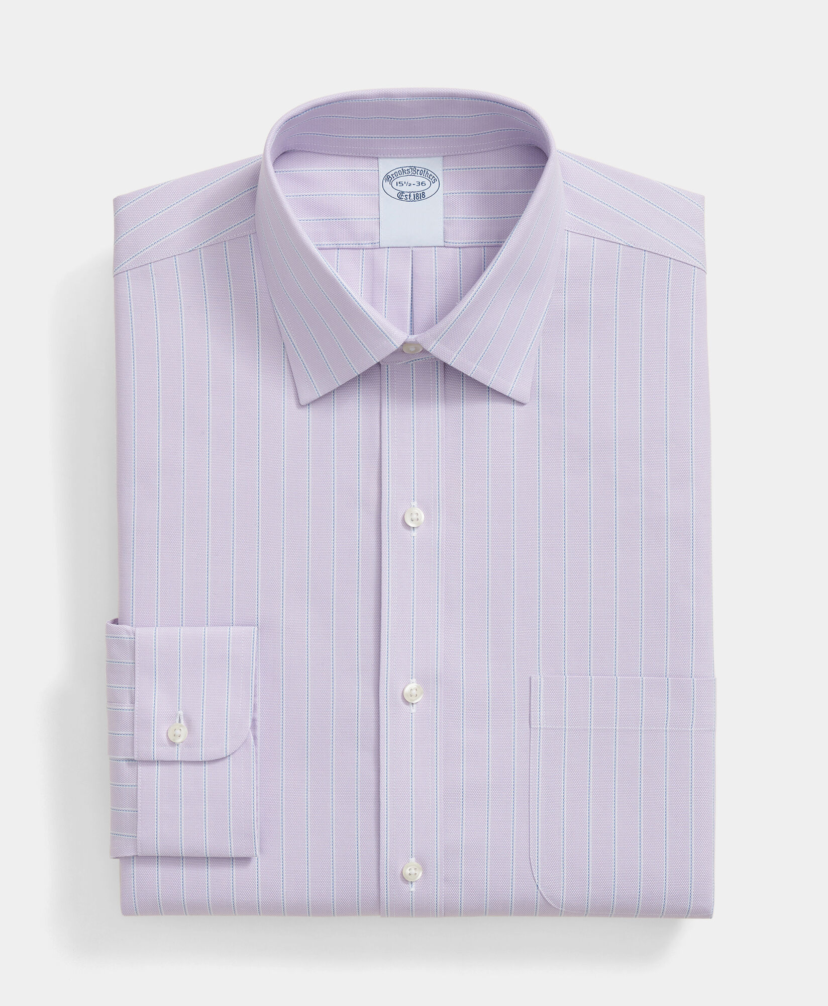 Brooks Brothers Chemise Slim Fit en Royal Oxford à Rayures avec Col Ainsley Violet clair 1000104102US100220305