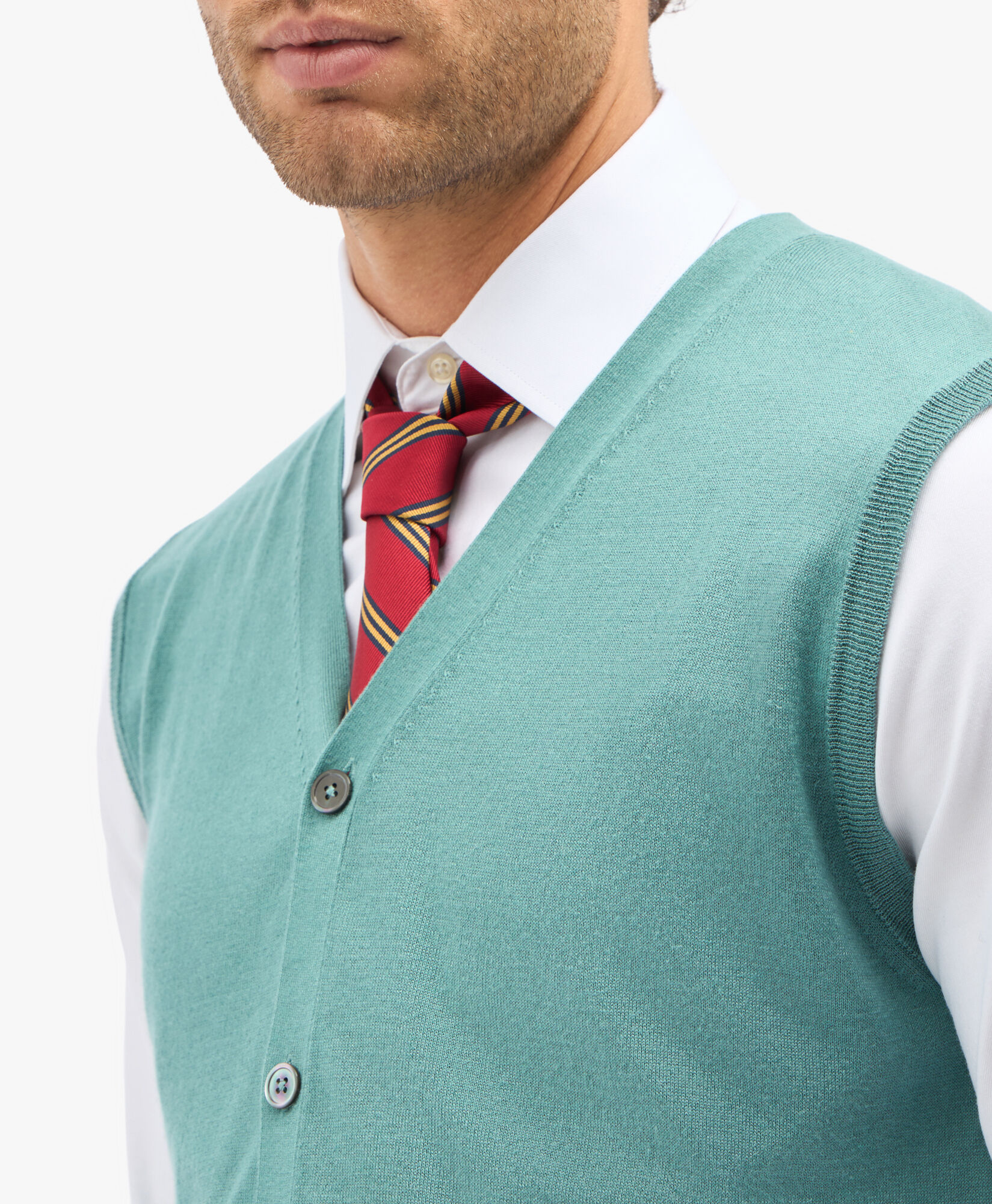 Sage Silk Cashmere Blend Sweater Vest in Sage for Men Brooks Brothers UK