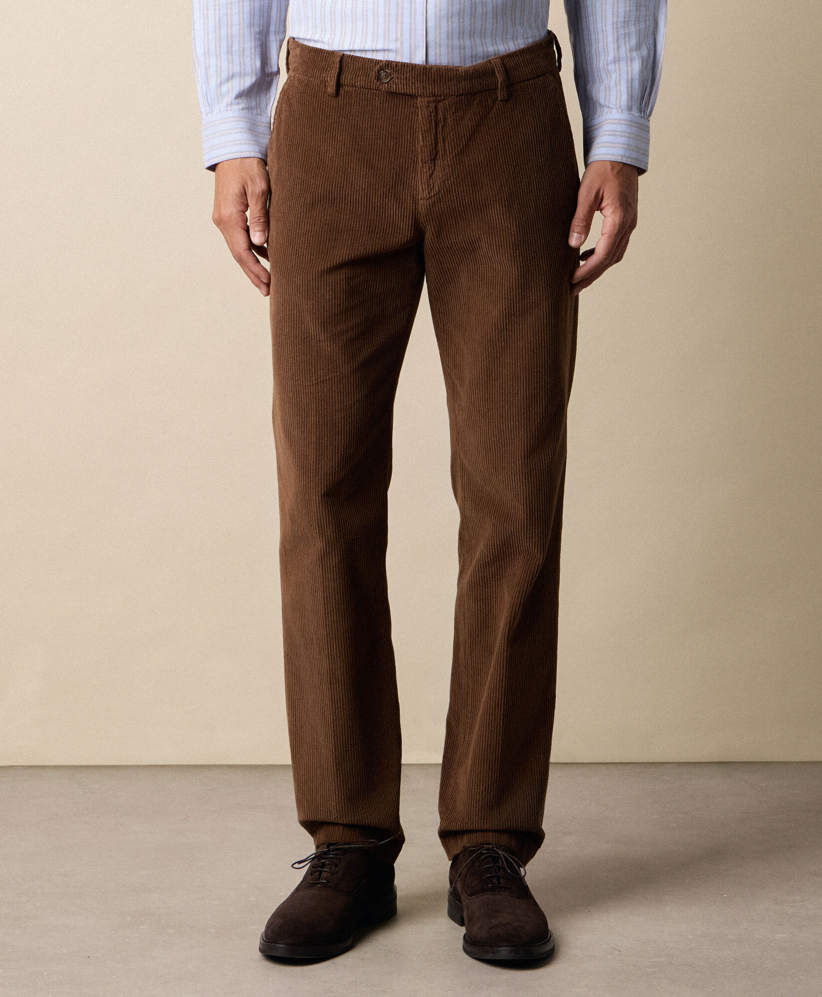 Brooks Brothers Regular Fit Cotton Corduroy Chino Tobacco CPCHI065COPCO001TOBCP001