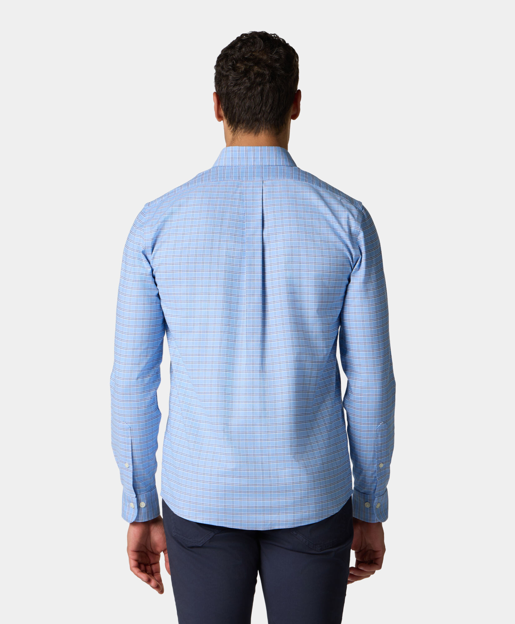 Brooks Brothers Chemise Slim Fit Golden Fleece à Carreaux avec Col Button-Down Bleu Clair 1000104115US100220349