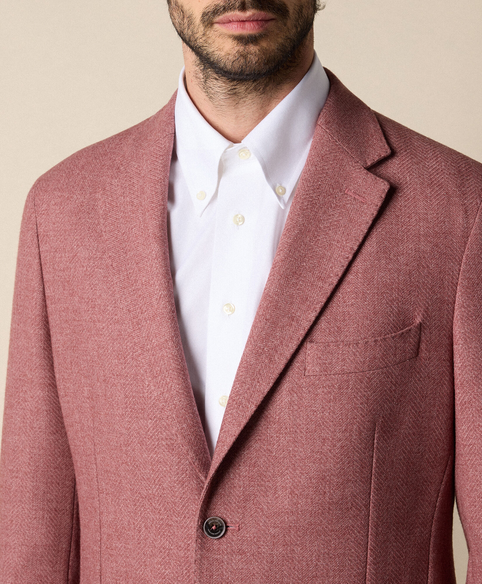 Brooks Brothers Herringbone Wool Blend Blazer Red JKREG105WOBPE001REDPL001