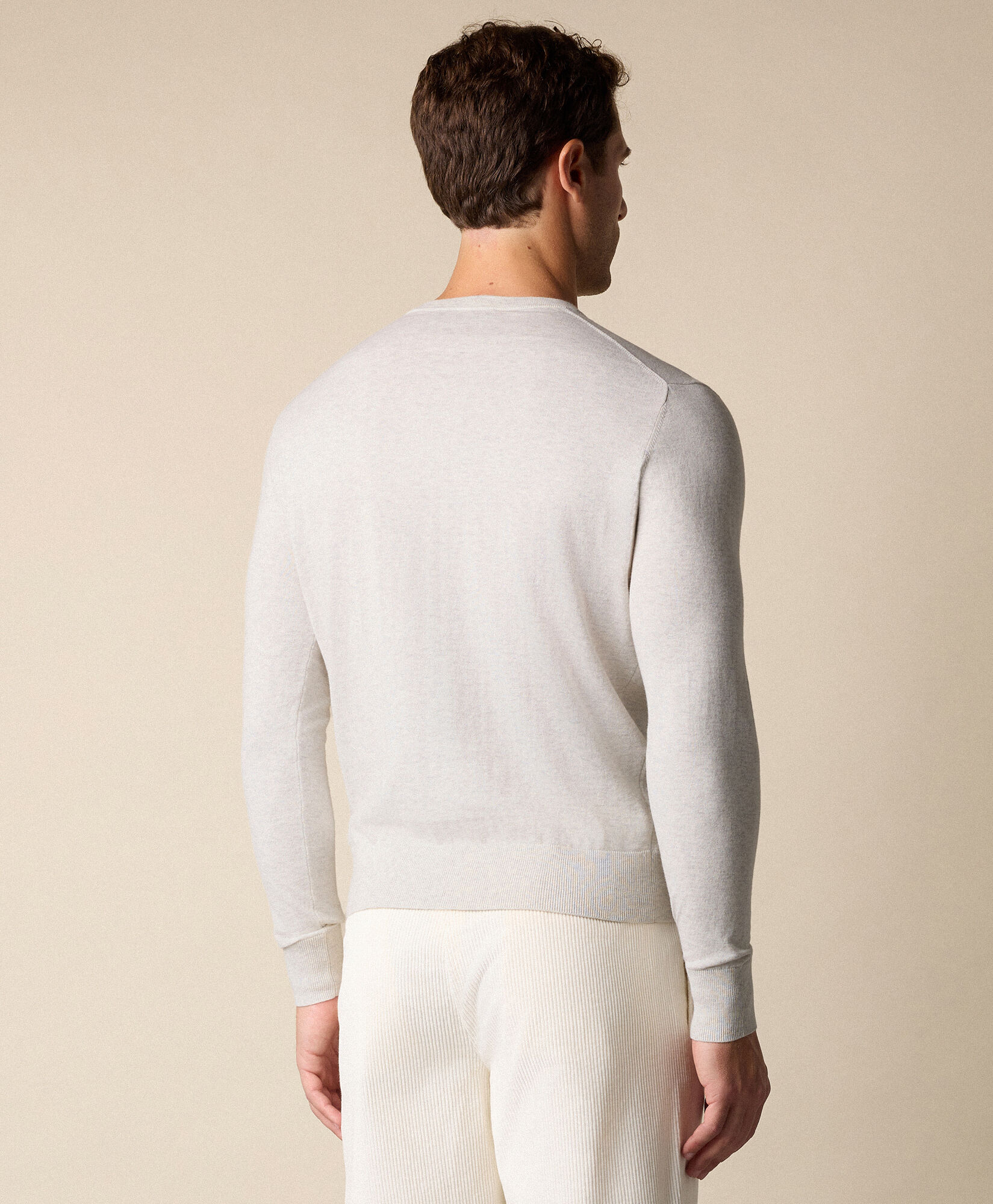 Brooks Brothers Sweter z Okrągłym Dekoltem z Bawełny i Kaszmiru Lód KNCRN079COBWS002ICEPL001
