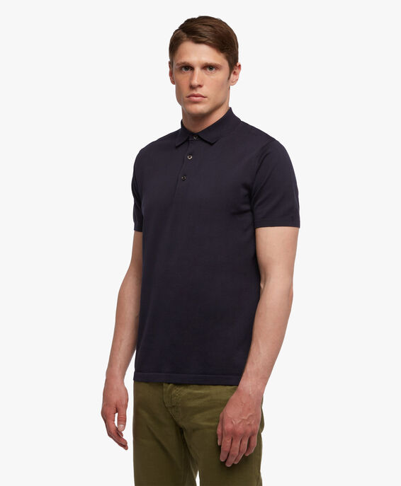 Brooks Brothers Navy Cotton Polo Shirt Navy KNPOL002COPCO002NAVYP001