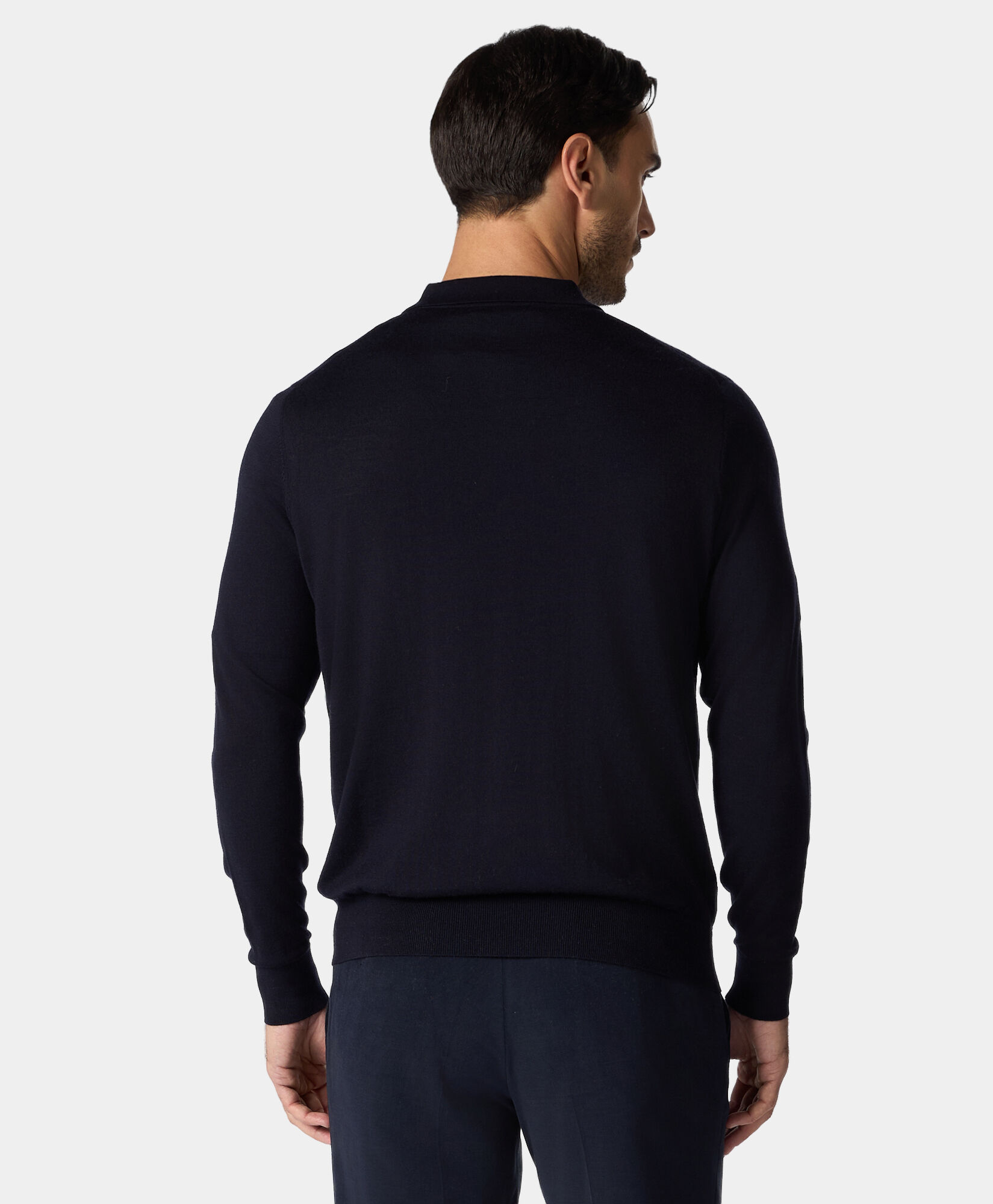 Brooks Brothers Merino Wool Polo Sweater Navy KNPOL010WOPWO006NAVYP001
