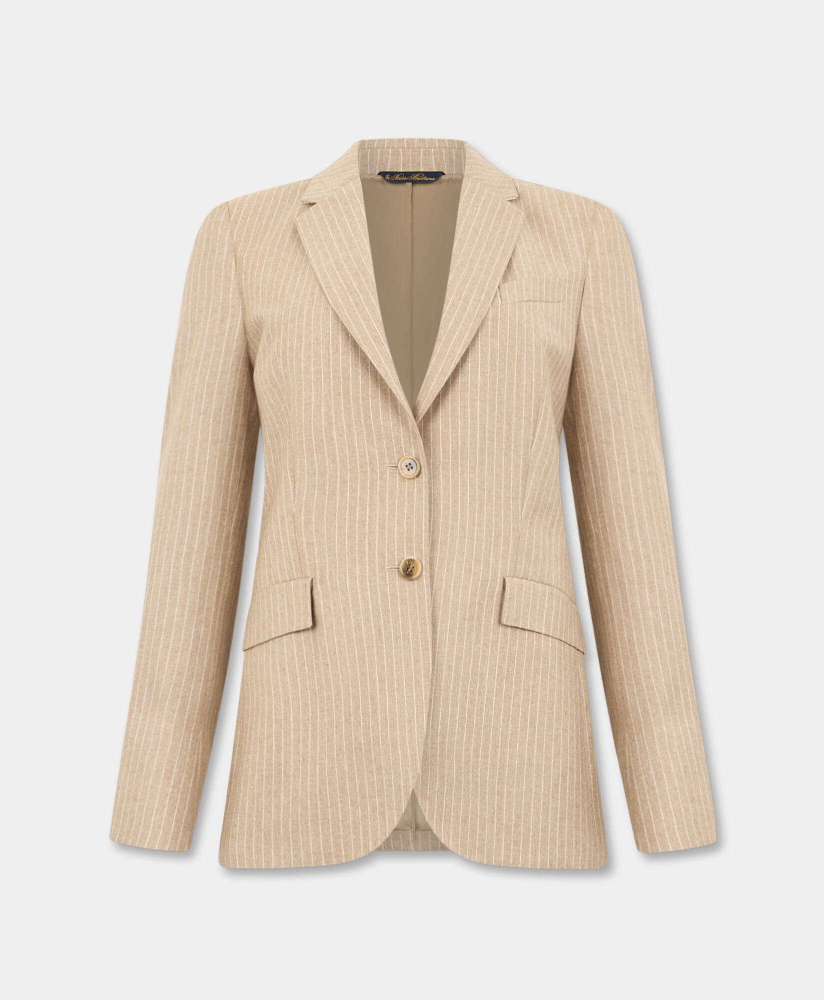 Brooks Brothers Striped Virgin Wool Blazer Beige JKREG115WVPWV003BEIGF001