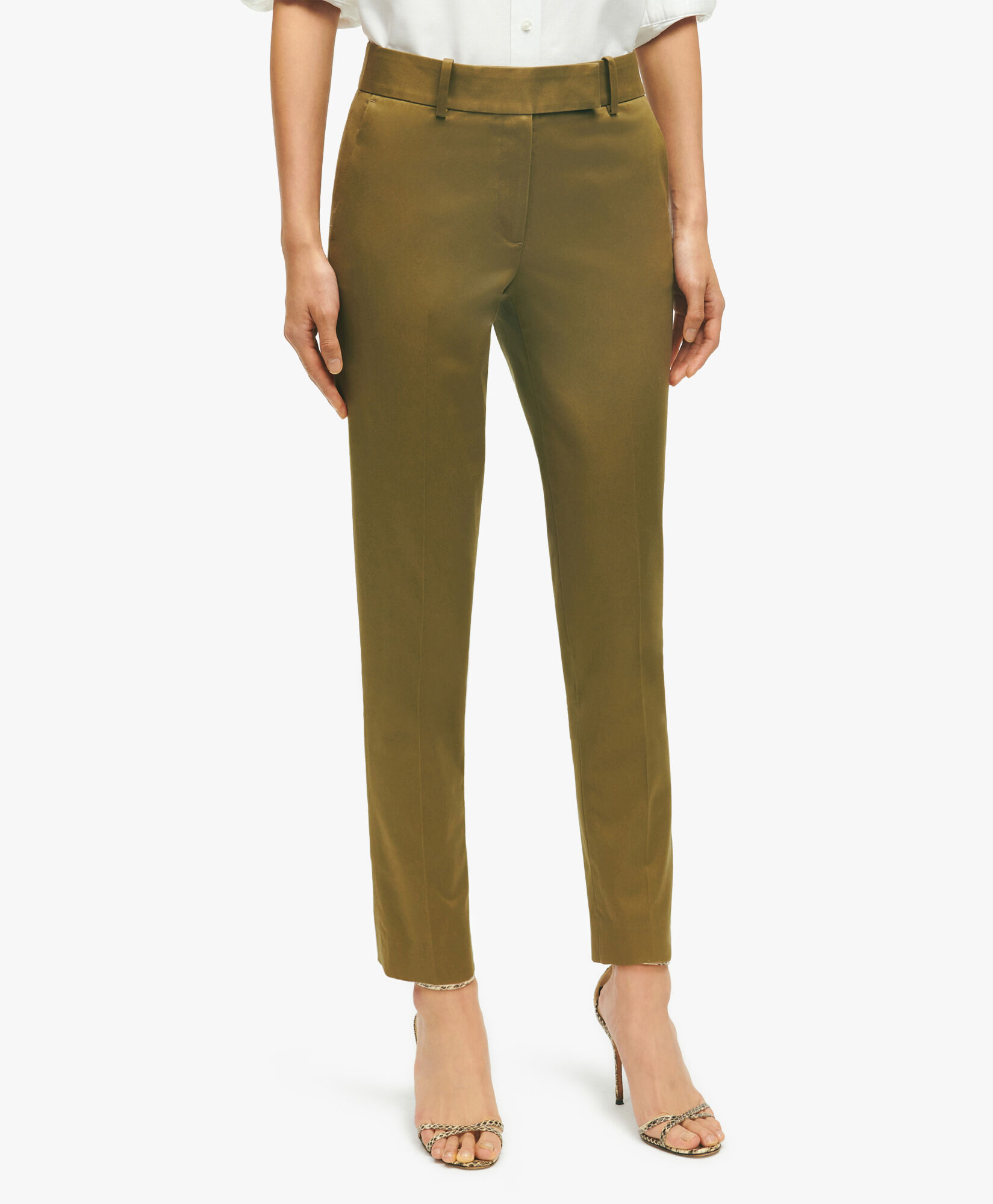 Stretch Cotton Advantage Chino Pants in Medium Green Brooks Brothers UK
