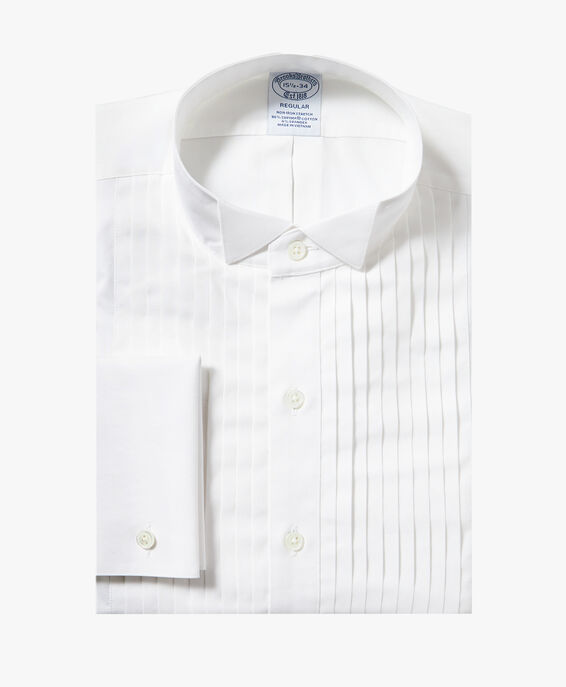 Brooks Brothers White Regular Fit Supima Cotton Formal Dress Shirt with Wing Collar White 1000098543US100208958