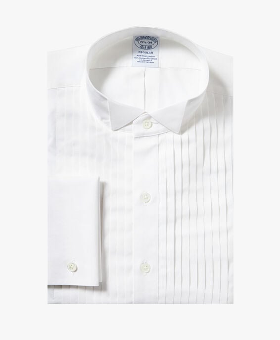 Brooks Brothers Camisa de vestir formal blanca de corte regular en algodón Supima con cuello ópera Blanco 1000098543US100208958