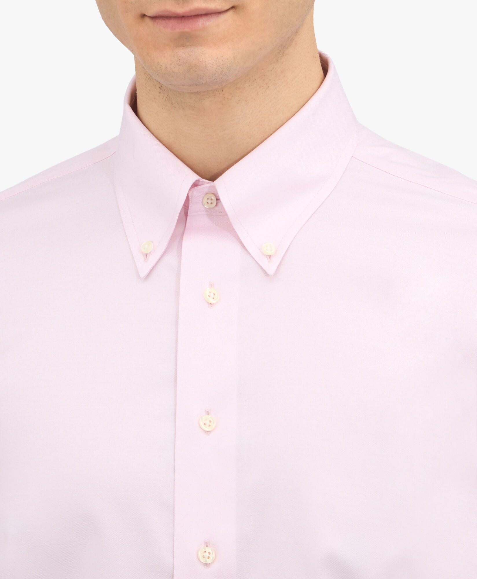 Brooks Brothers Pink Slim Fit Stretch Supima Cotton Non-Iron Twill Dress Shirt with  Button-Down Collar Pink 1000096432US100201343