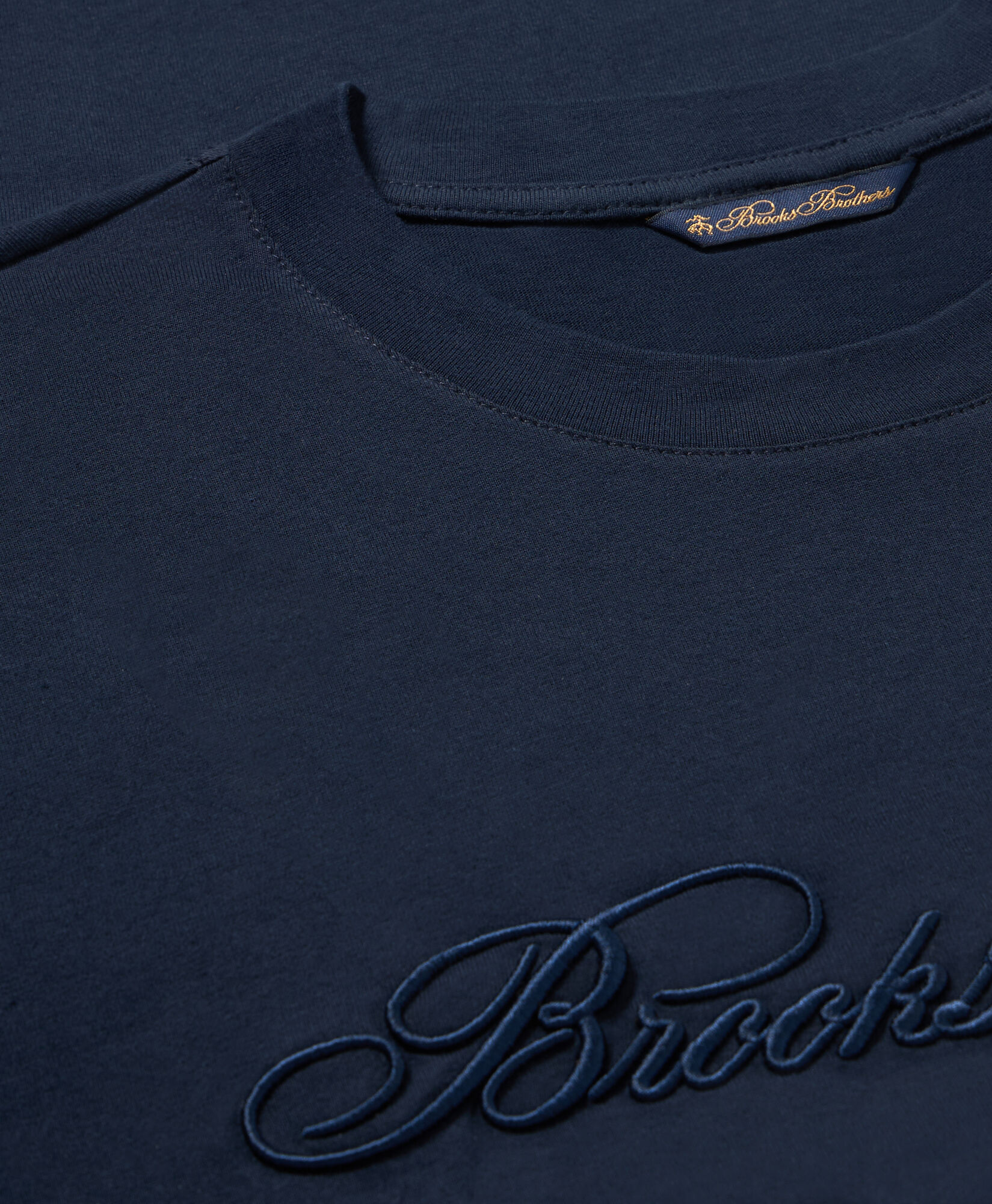 Brooks Brothers Logo cotton T-shirt Navy KNTSH004COPCO001NAVYP001