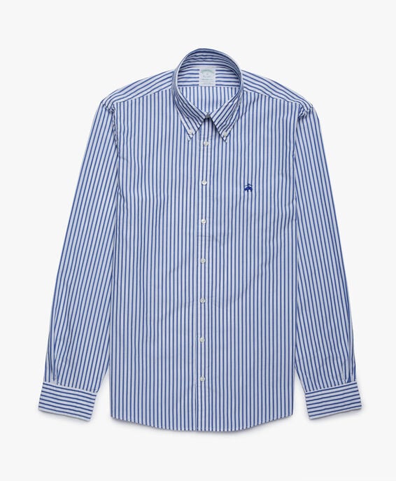 Brooks Brothers Camisa de sport corte slim Milano de paño y cuello button down Azul Bengala 1000089984US100186443