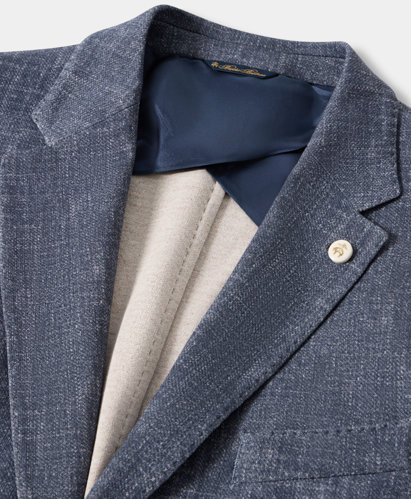 Brooks Brothers Cotton Blend Jersey Jacket Blue JKREG057PLBCO002BLUEP001