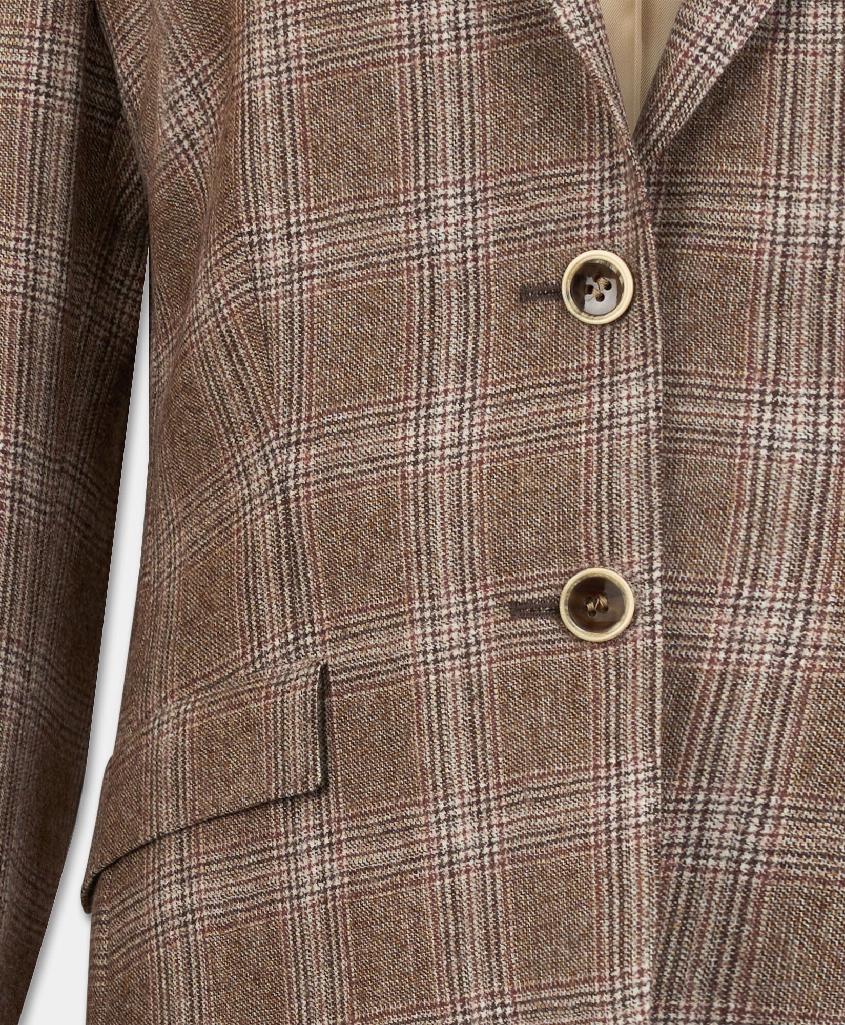 Brooks Brothers Checked Virgin Wool Blazer Beige JKREG117WVPWV003BEIGF001