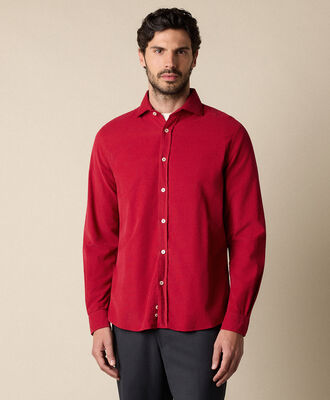 Brooks Brothers Slim Fit Cotton Corduroy Shirt with Spread Collar Red CSHSP012COPCO001REDPL001