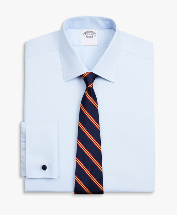 Brooks Brothers Camisa de vestir azul claro de corte slim non-iron en algodón elástico con cuello Ainsley Azul claro 1000096429US100201316