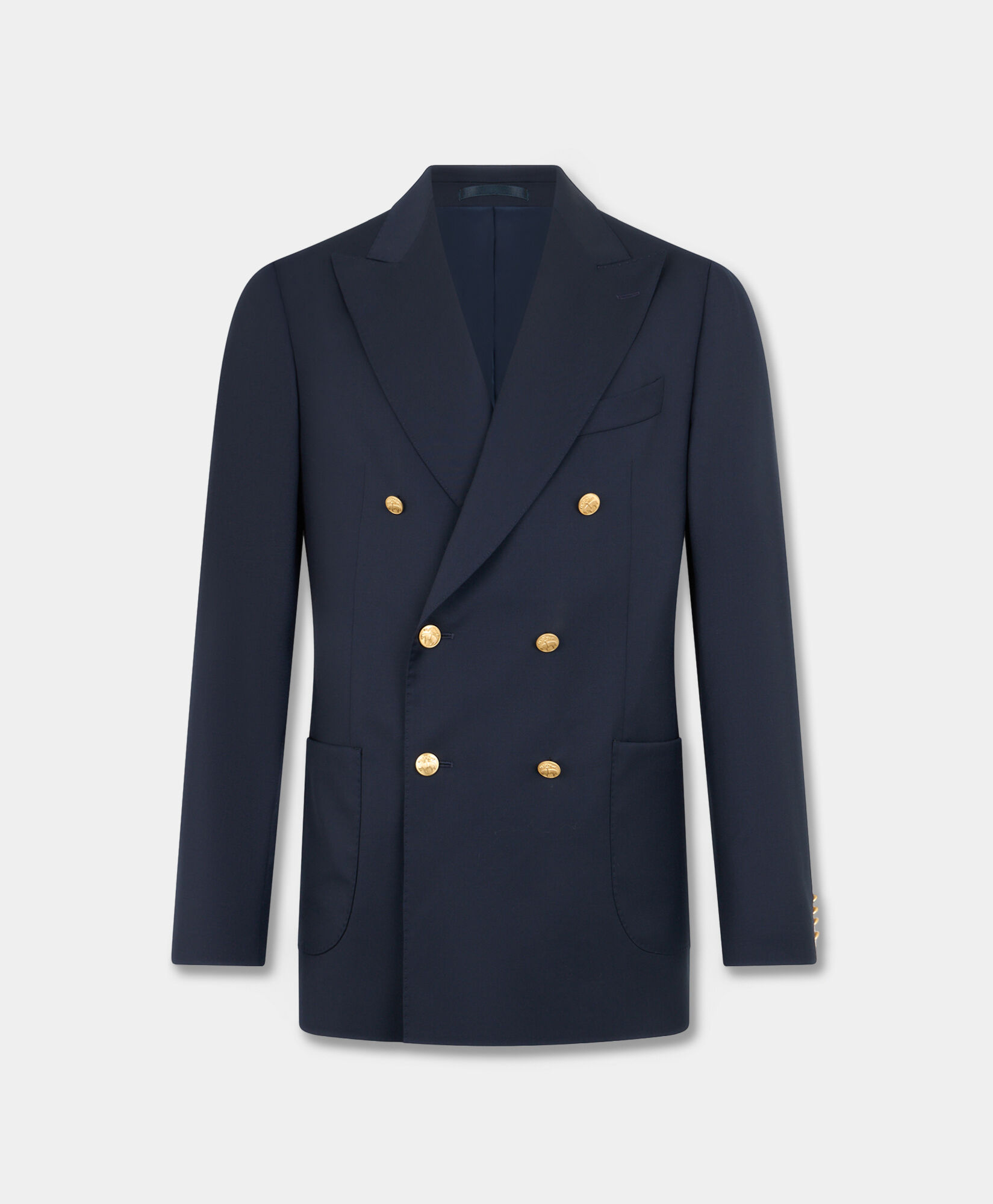 Brooks Brothers Gold Buttons Double-Breasted Virgin Wool Blazer Navy JKREG084WVPWV003NAVYP004