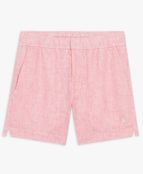 Brooks Brothers Shorts rossi in lino Rosso CPBER009LIPLI001REDF0001
