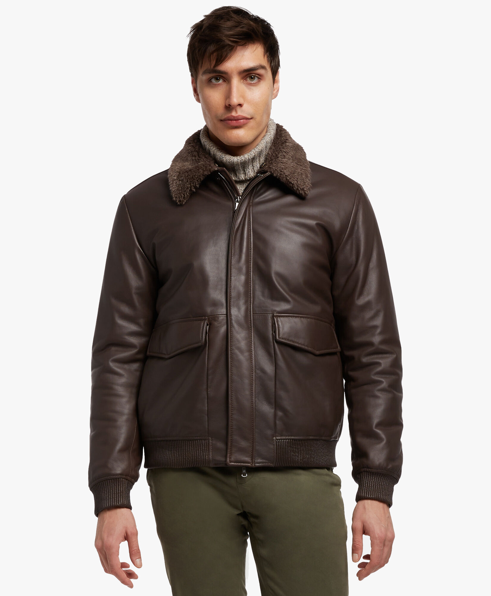 Leather Bomber Jacket