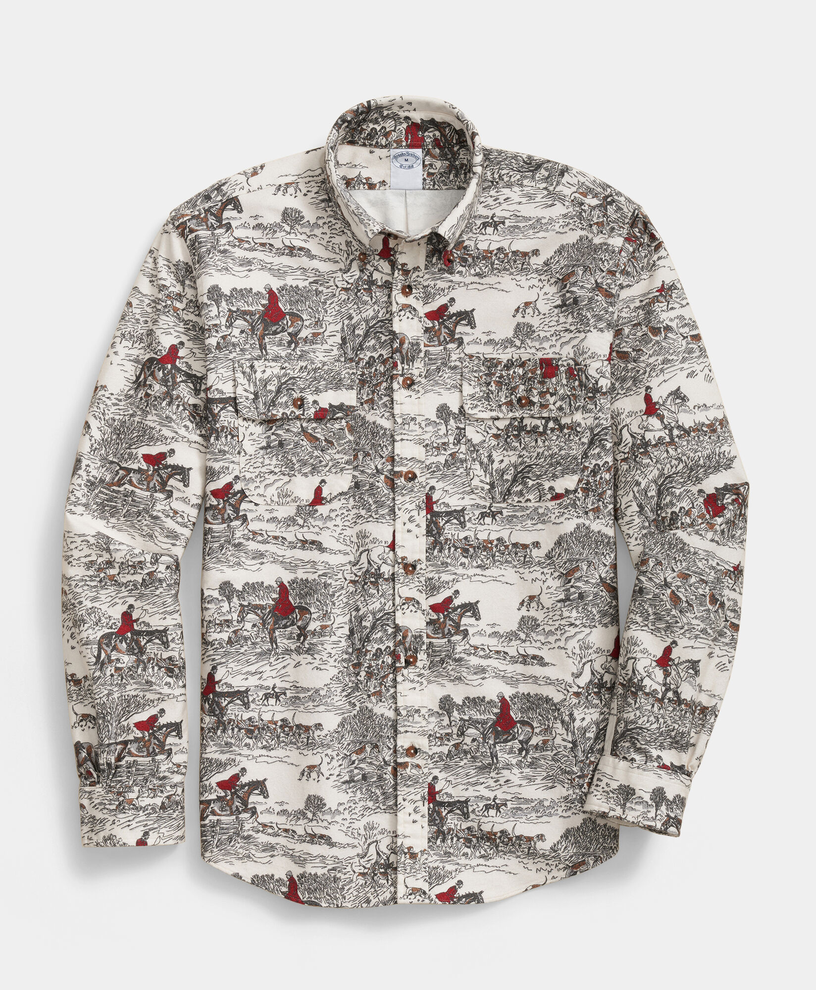 Brooks Brothers Chemise en Flanelle Coupe Régulière avec Col Button Down Avoine 1000104543US100221463