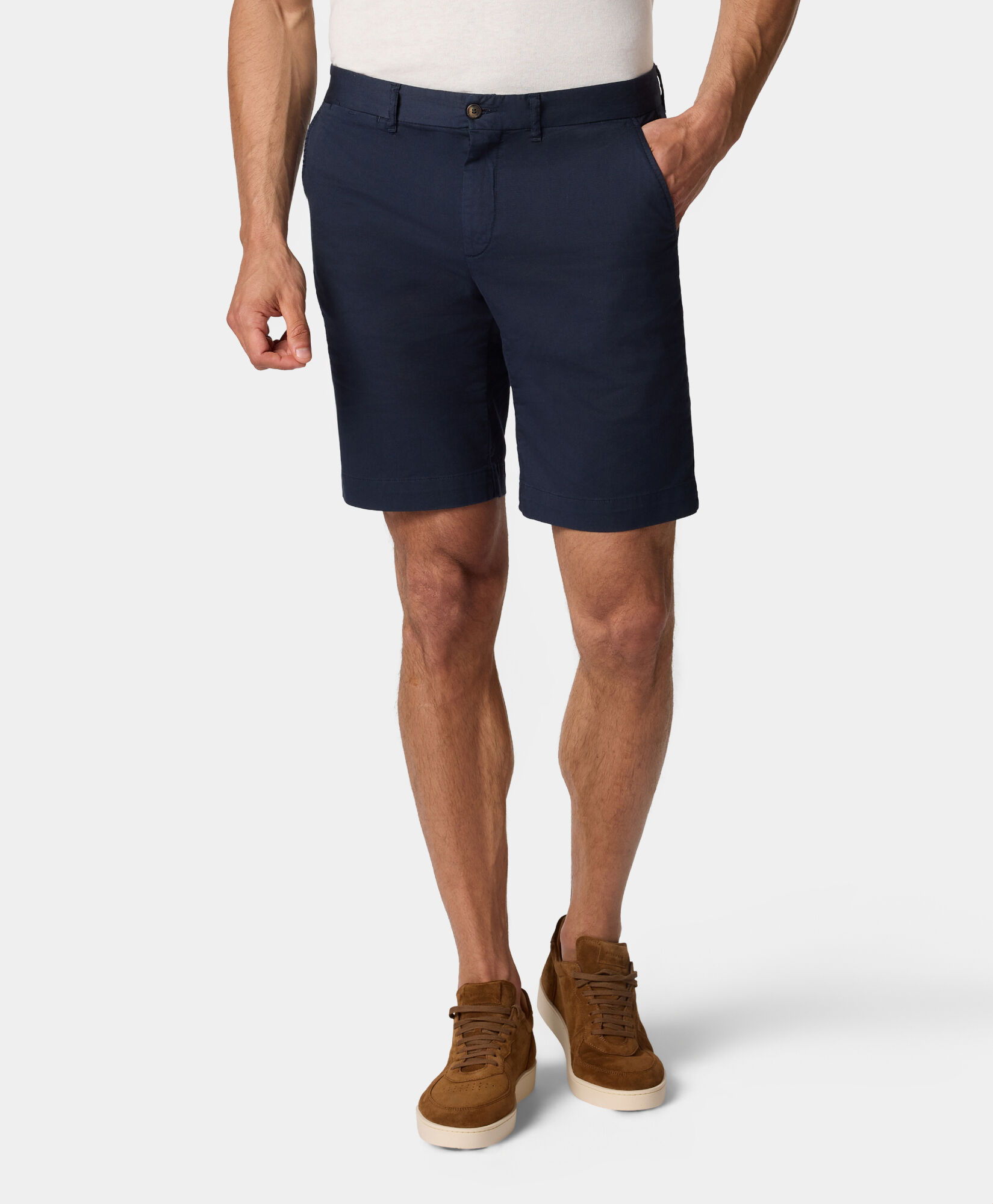 Brooks Brothers Stretch Cotton Gabardine Bermuda Shorts Navy CPBER007COBSP002NAVYP001