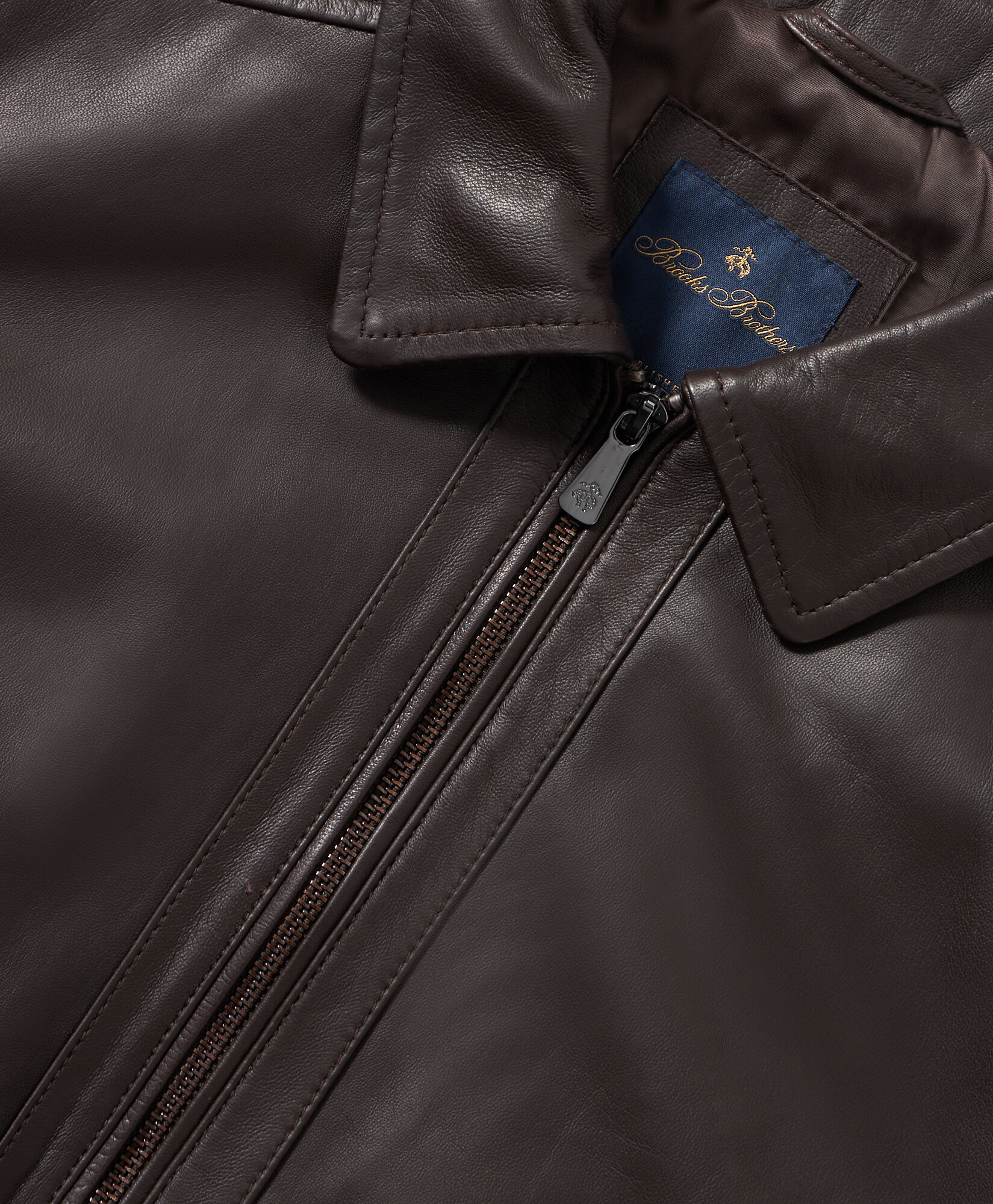 Leather Bomber Jacket in Brown for Men | Brooks Brothers® UK