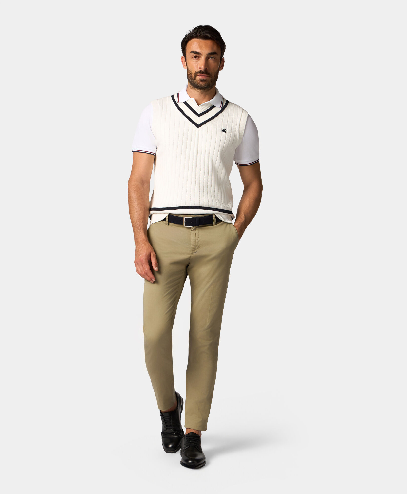 Brooks Brothers Golden Fleece Stretch Cotton Pique Tennis Polo White 1000090715US100187460