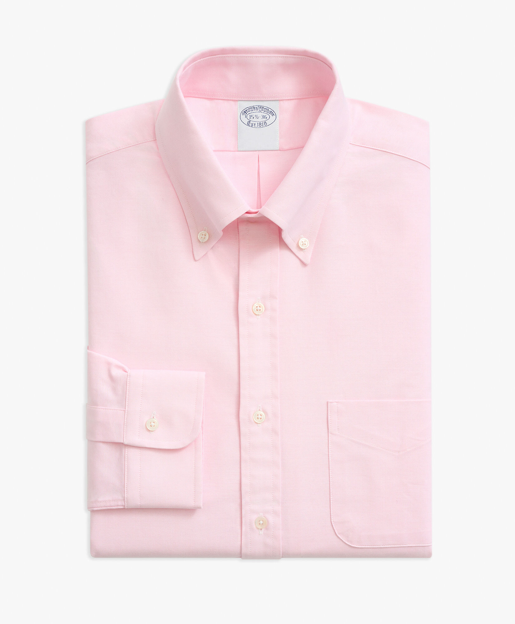 Brooks Brothers Chemise coupe slim en coton oxford rose non-iron avec col Button-Down Rose clair 1000095144US100199543