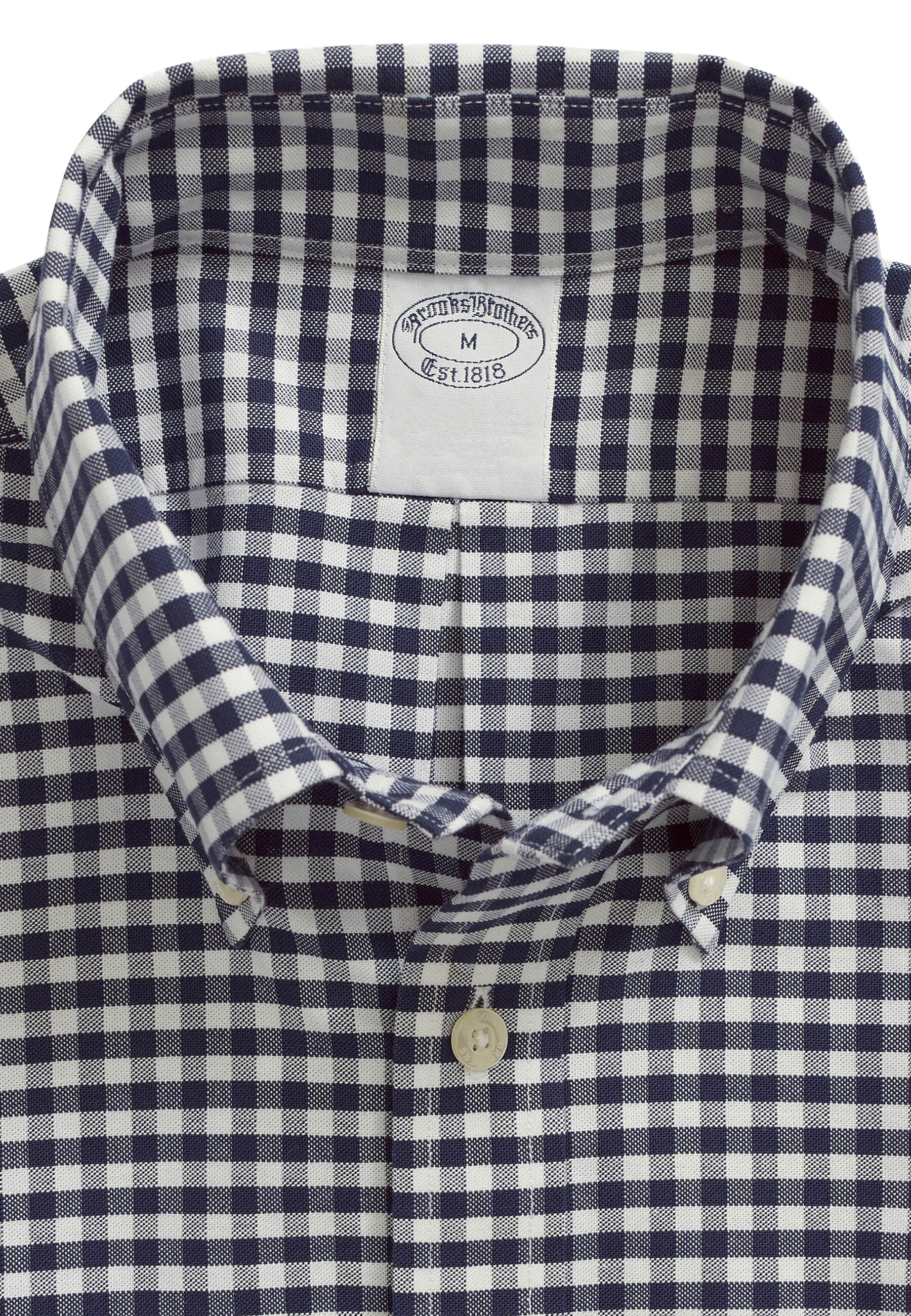 Stretch Non Iron Oxford Button Down Collar Gingham Sport Shirt in