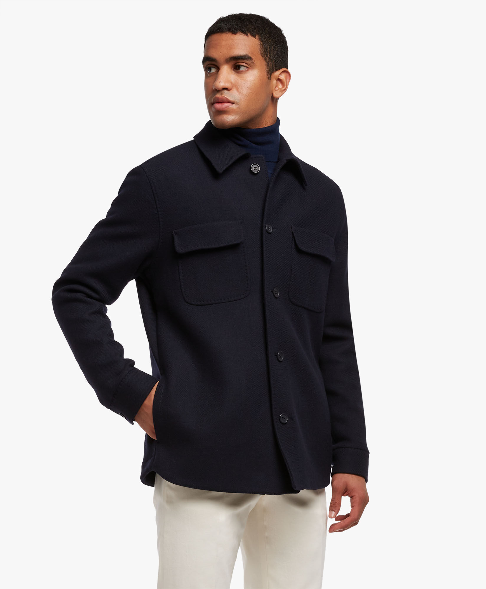 Giacca camicia in misto lana in Blu Brooks Brothers EU