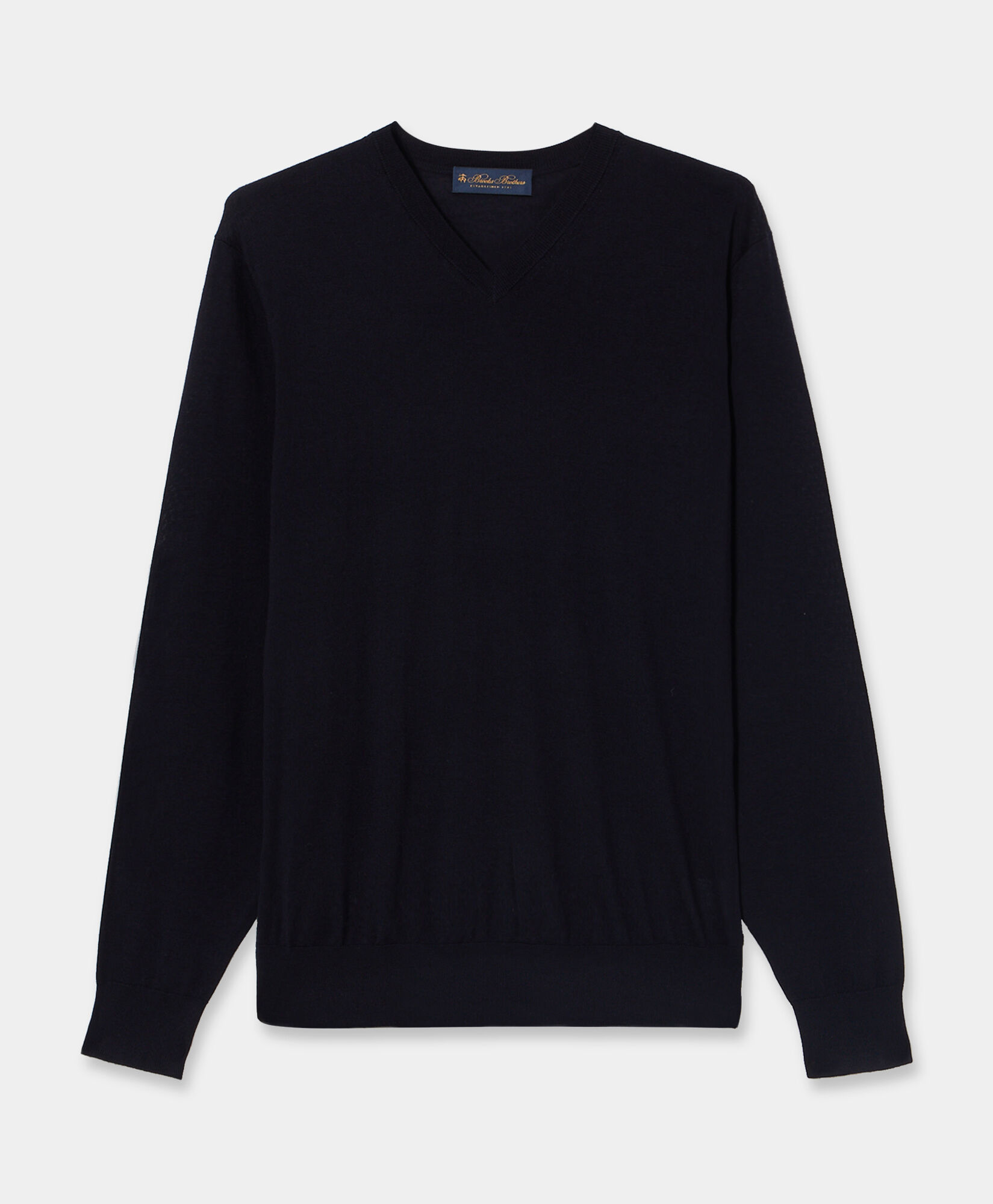 Brooks Brothers V-Neck Merino Wool Sweater Navy KNVNK005WOPWO006NAVYP001
