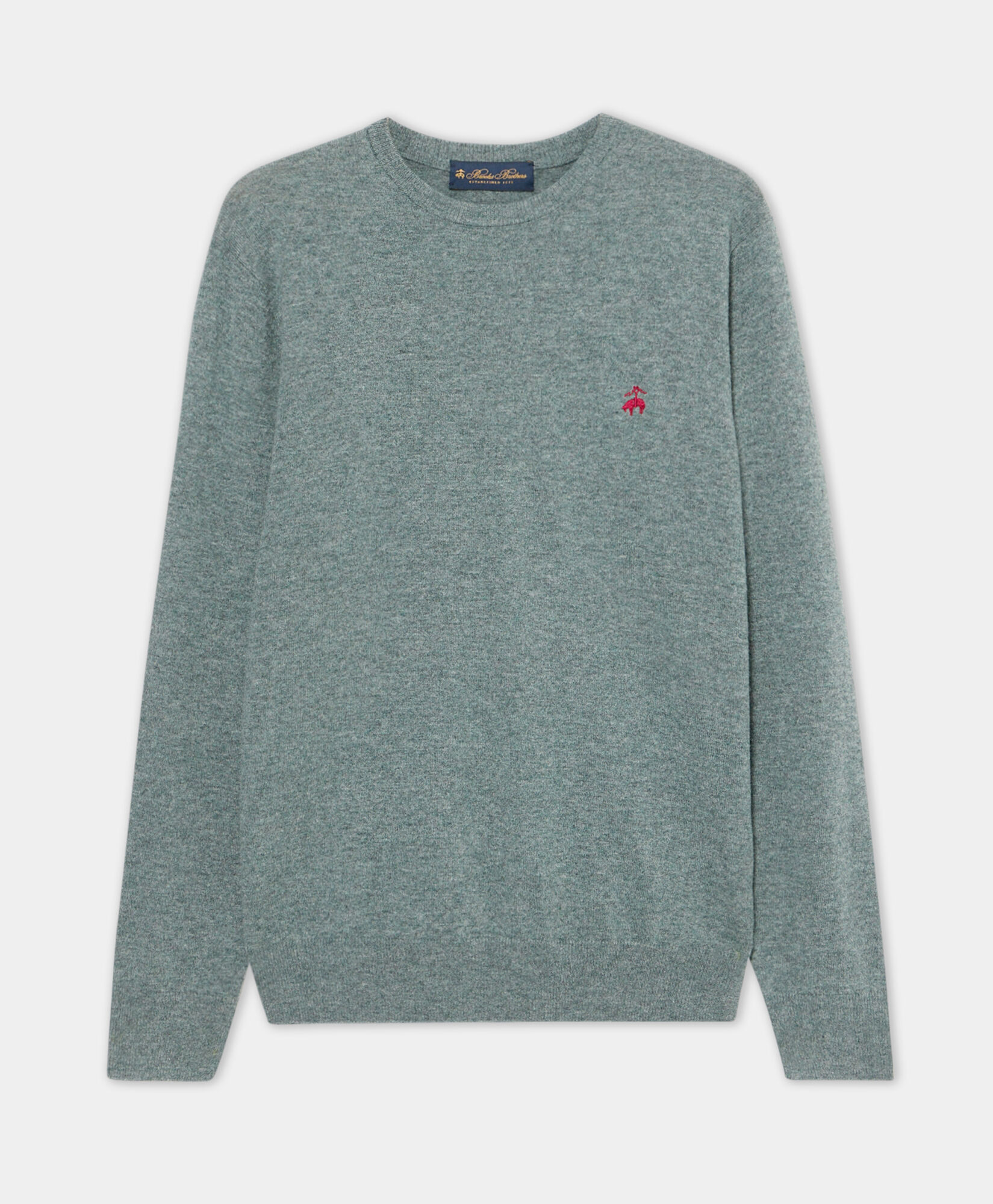 Brooks Brothers Lambswool Crewneck Green KNCRN063WOPWO004GREEP001