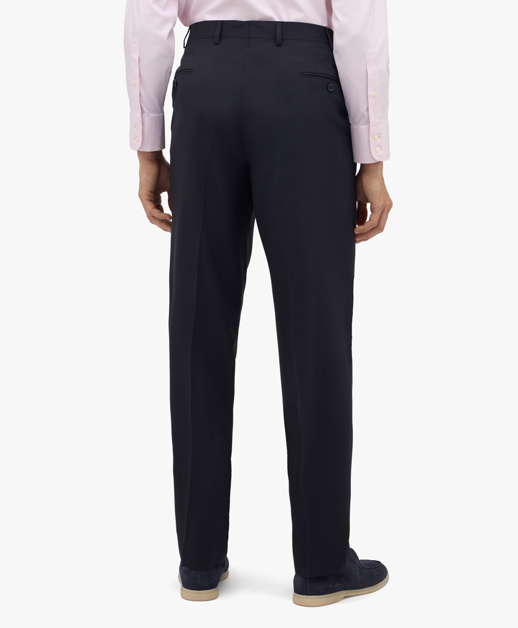 Brooks Brothers Dark Navy Stretch Virgin Wool Pants Dark Navy DTROU011WVBSP001NAVYP003