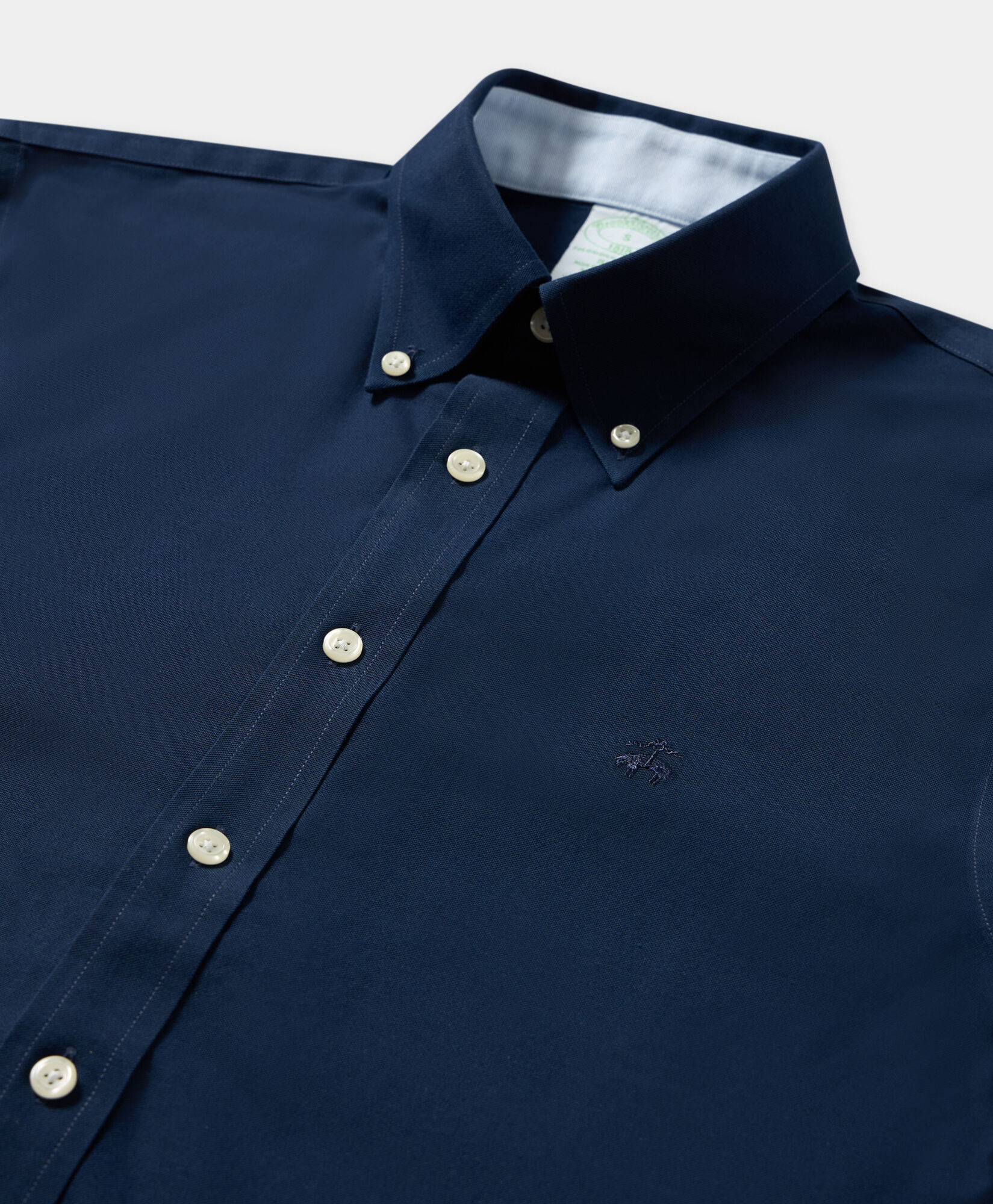 Brooks Brothers Chemise Slim Fit Oxford Non-Iron avec Col Button Down Bleu Marine 1000095301US100199970