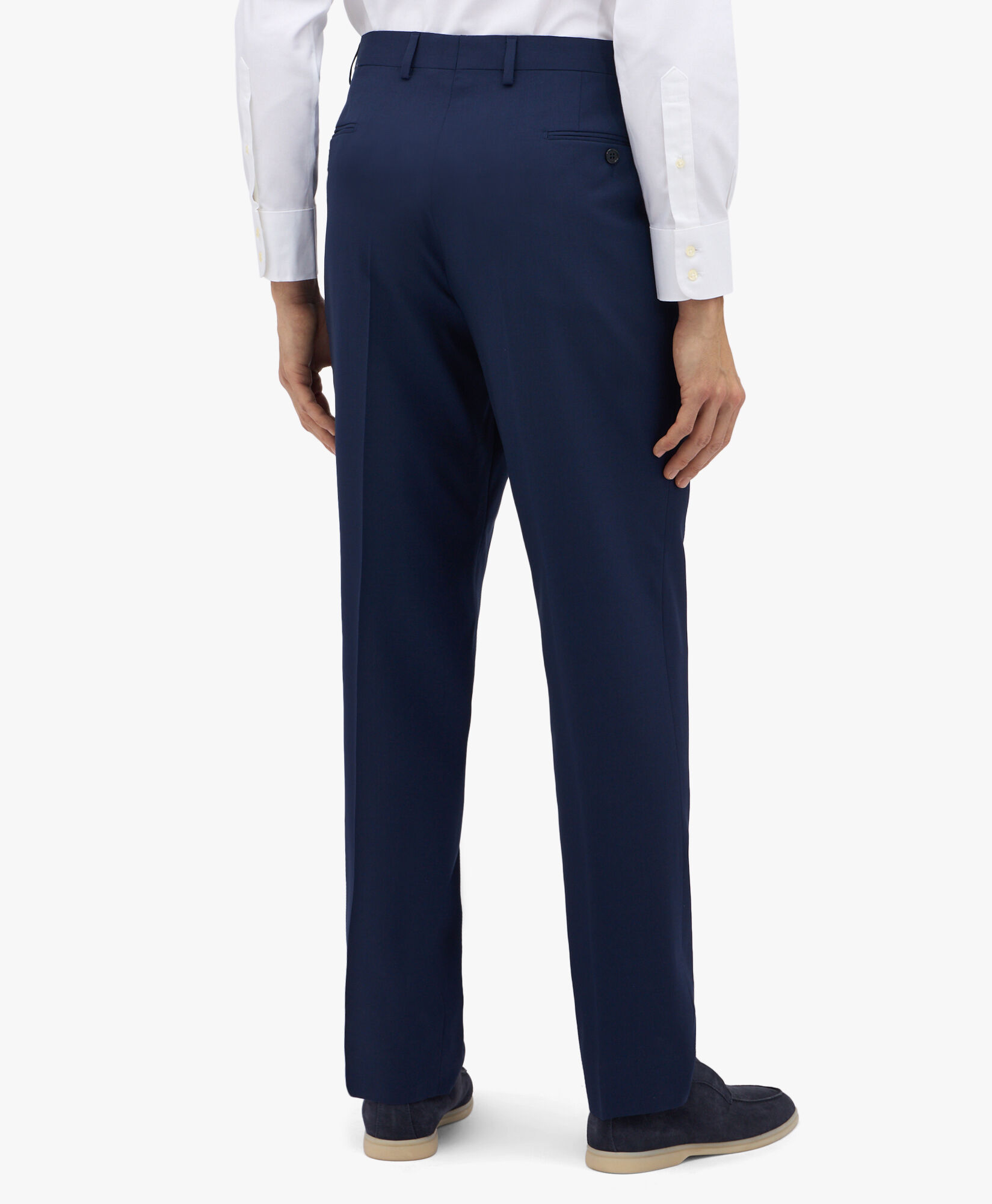 Brooks Brothers Pantalon bleu marine en laine vierge stretch Marine DTROU011WVBSP001NAVYP001