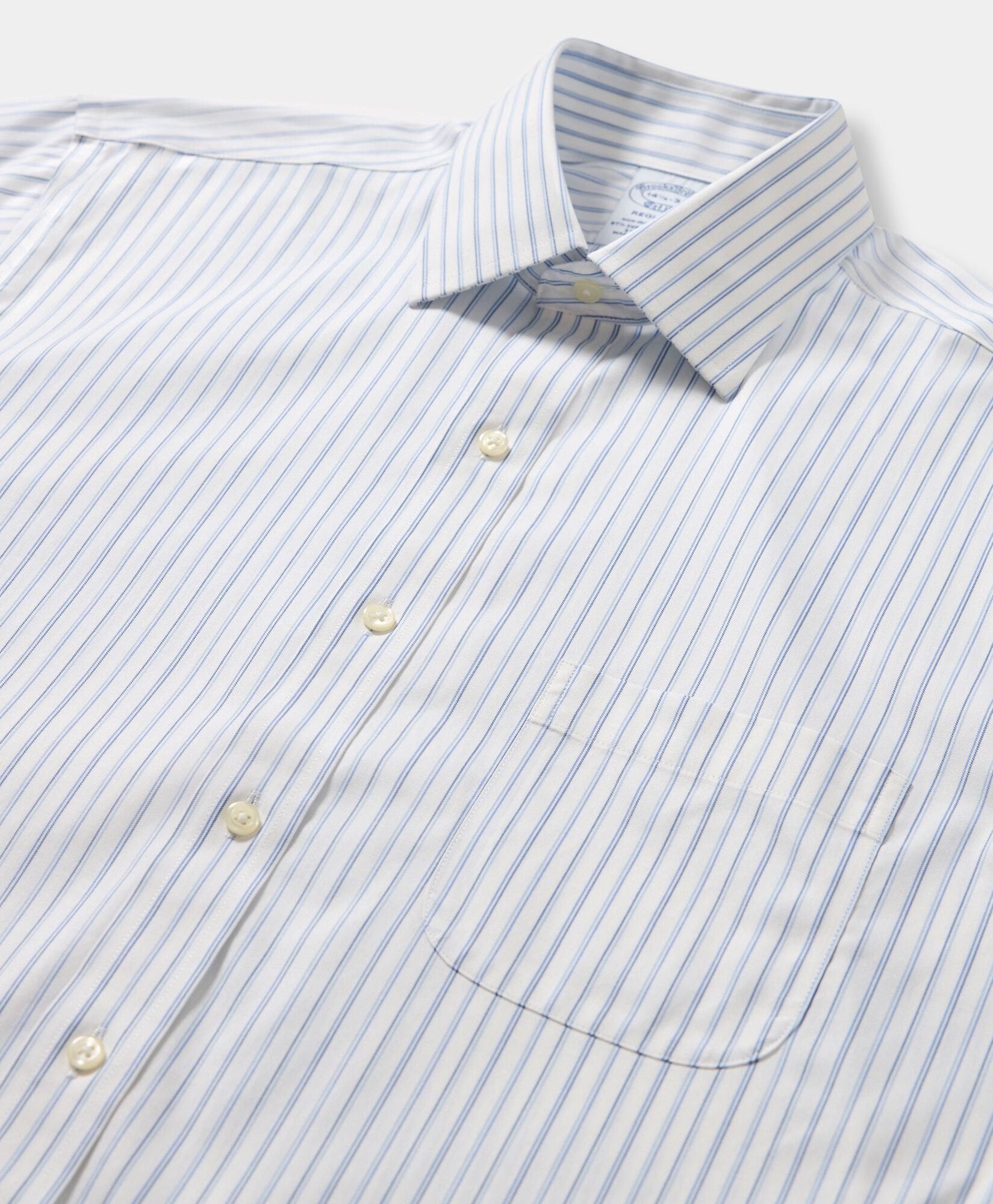 Brooks Brothers Regular Fit Non-Iron Oxford Pinpoint Shirt with Ainsley Collar Blue 1000103090US100218808