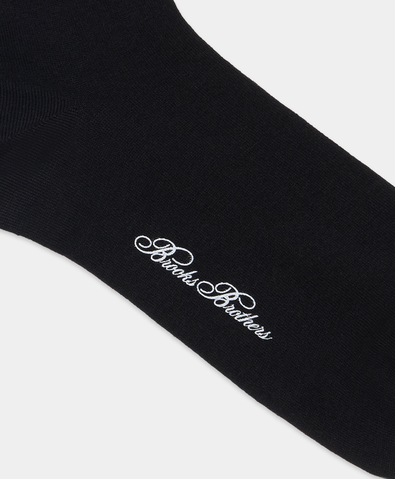 Brooks Brothers Mid-Calf Cotton Socks Black MXAC90003KN10259005P