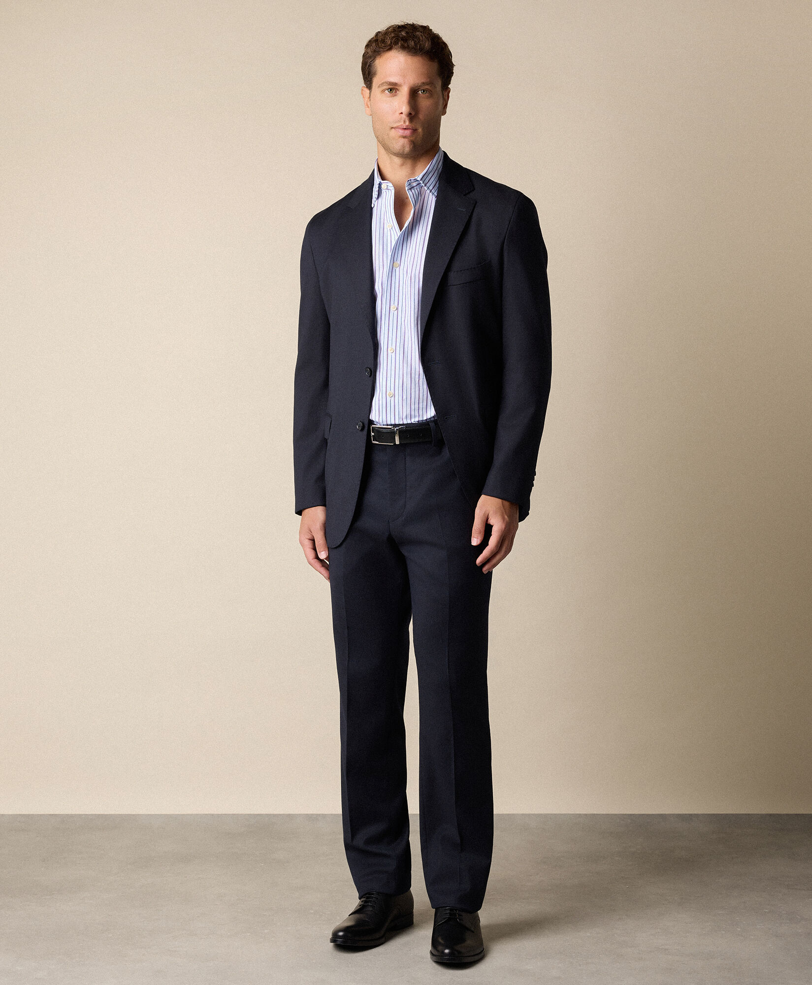 Brooks Brothers Chemise à Rayures en Coton Coupe Classique de Thomas Mason avec Col Ainsley Bleu Clair 1000104719US100223406