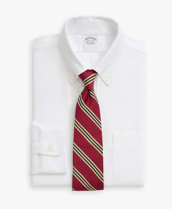 Brooks Brothers Camisa de vestir blanca de corte regular en Oxford con cuello button down Blanco 1000095077US100199350