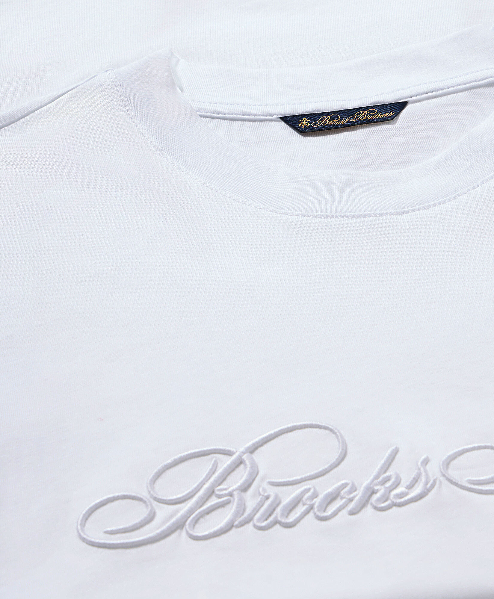 Brooks Brothers Logo cotton T-shirt White KNTSH004COPCO001WHITP001