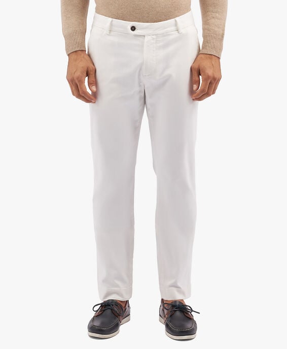 Brooks Brothers Pantalón chino de algodón elástico blanco Blanco CPCHI014COBSP002OWHTP001