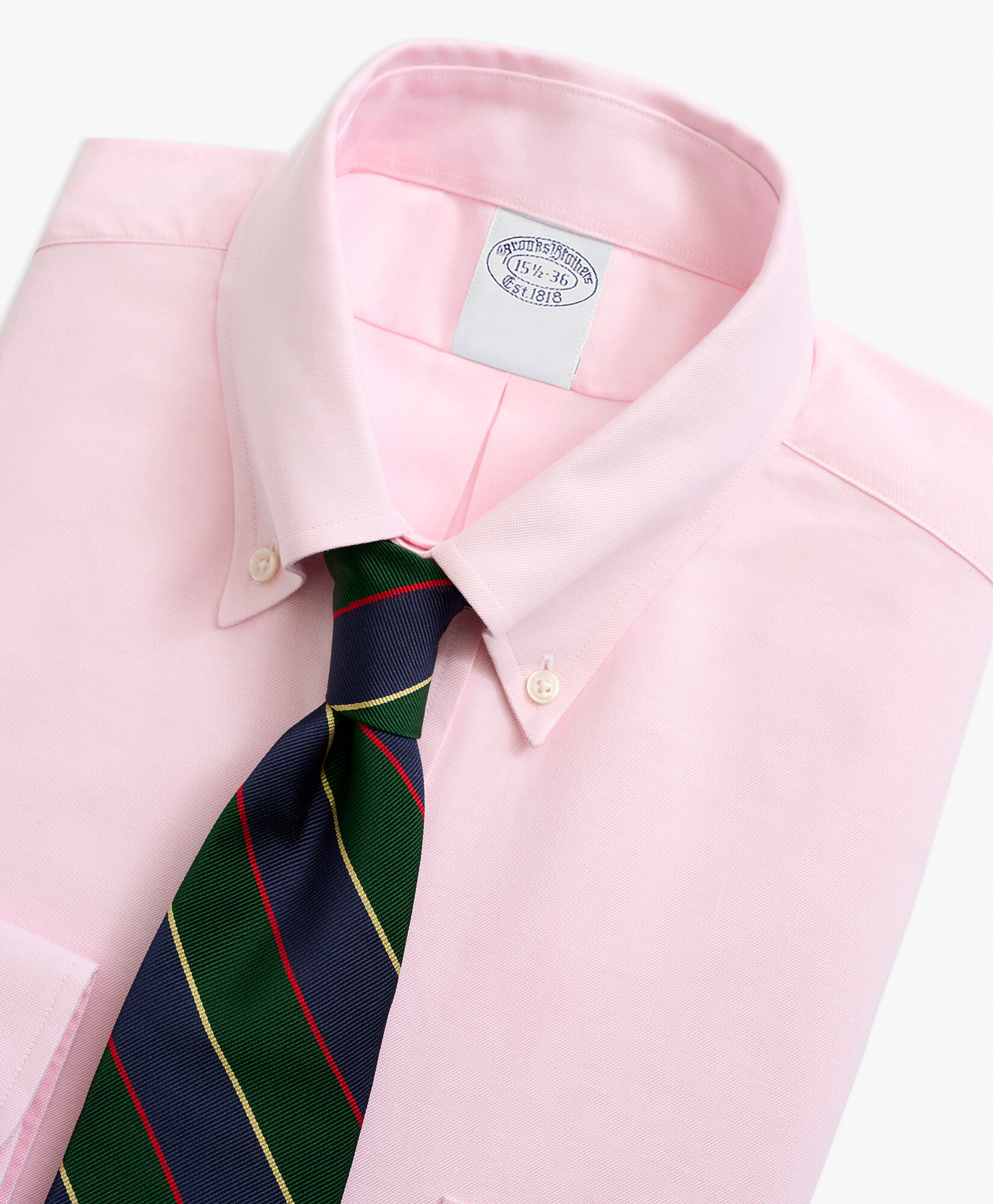 Brooks Brothers Chemise coupe slim en coton oxford rose non-iron avec col Button-Down Rose clair 1000095144US100199543