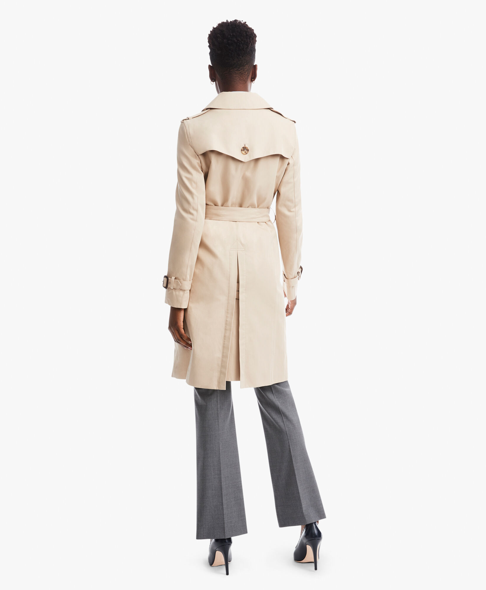 Water Repellent Cotton Trench in Beige Khaki for Women Brooks Brothers EU