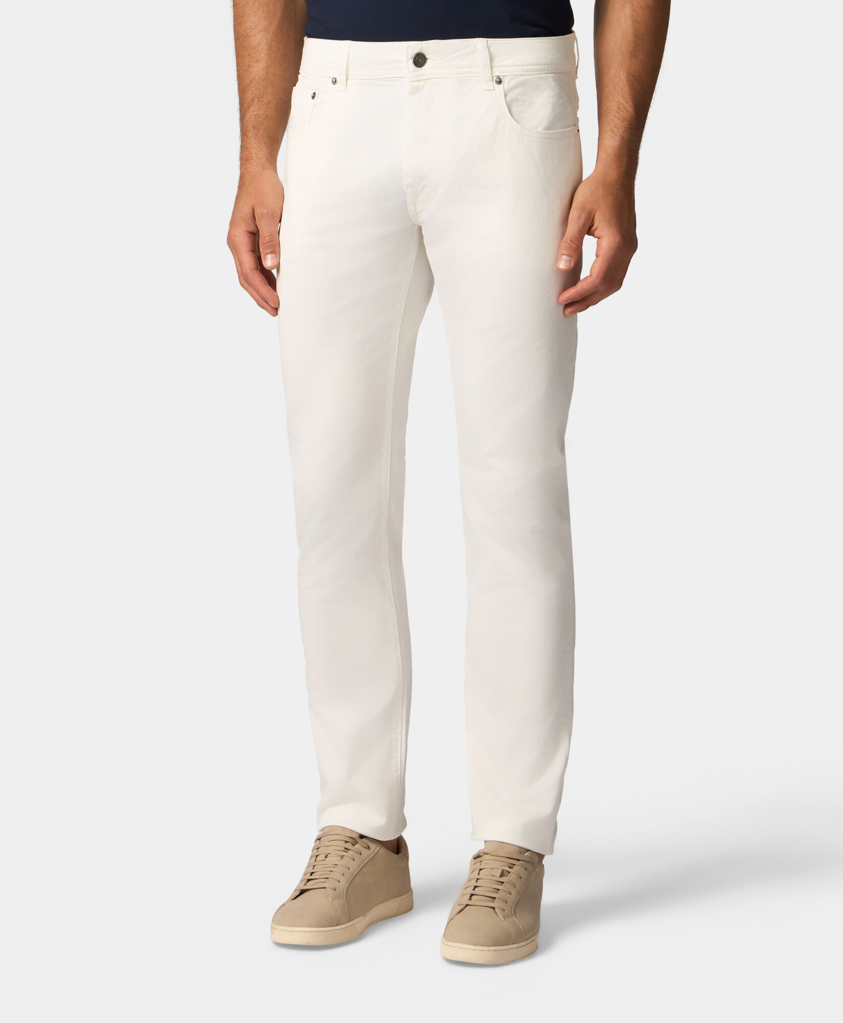 Brooks Brothers Pantalon 5-Pocket en Coton Stretch Blanc CPFPK021COBSP002WHITP001