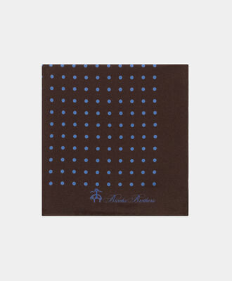 Brooks Brothers Polka Dot Silk Pochette Brown ACPOC002SEPSE001BRWNF001