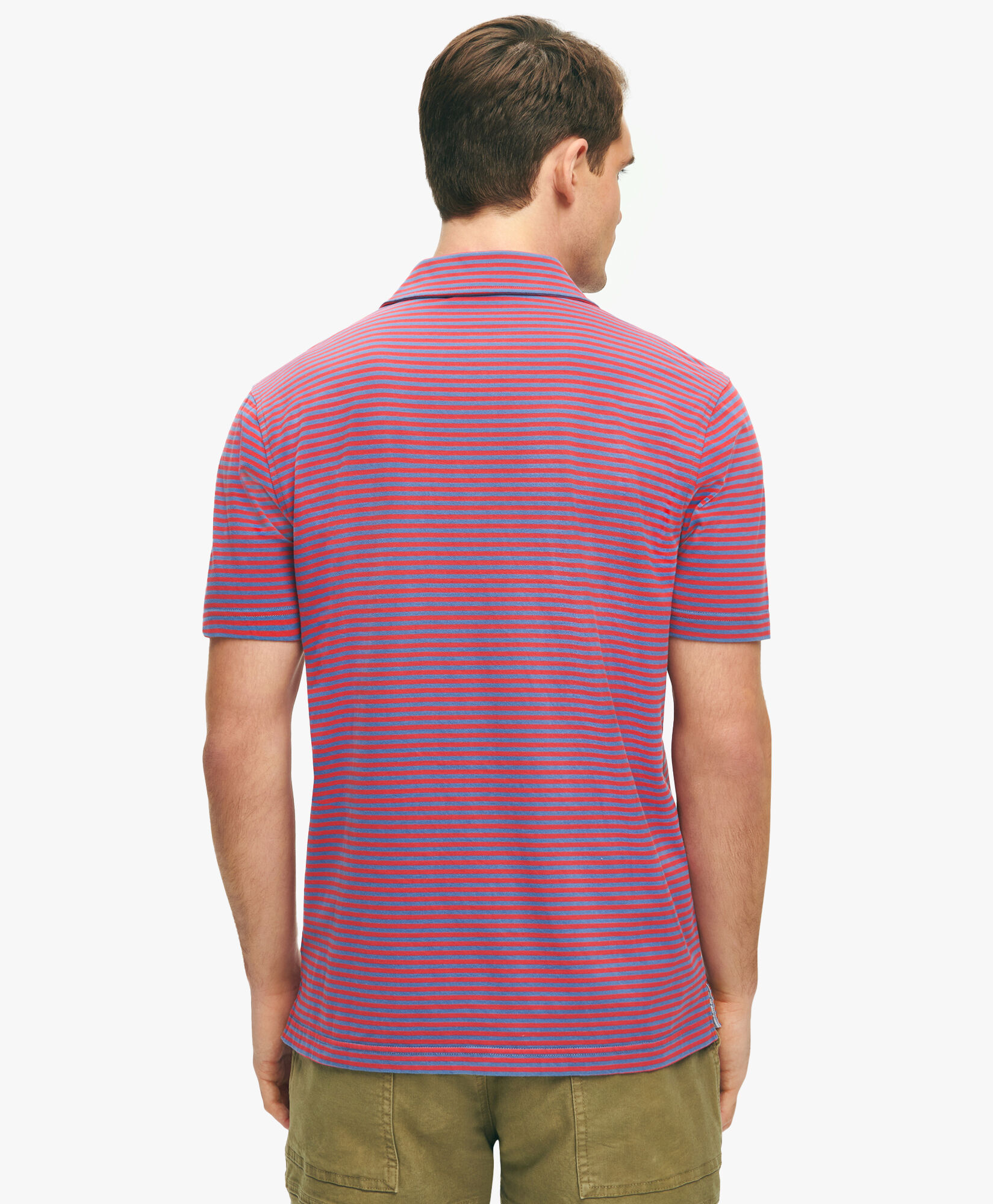 Blue and Dark Red Vintage Washed Cotton Feeder Stripe Polo Shirt in Blue and Red for Men Brooks Brothers UK