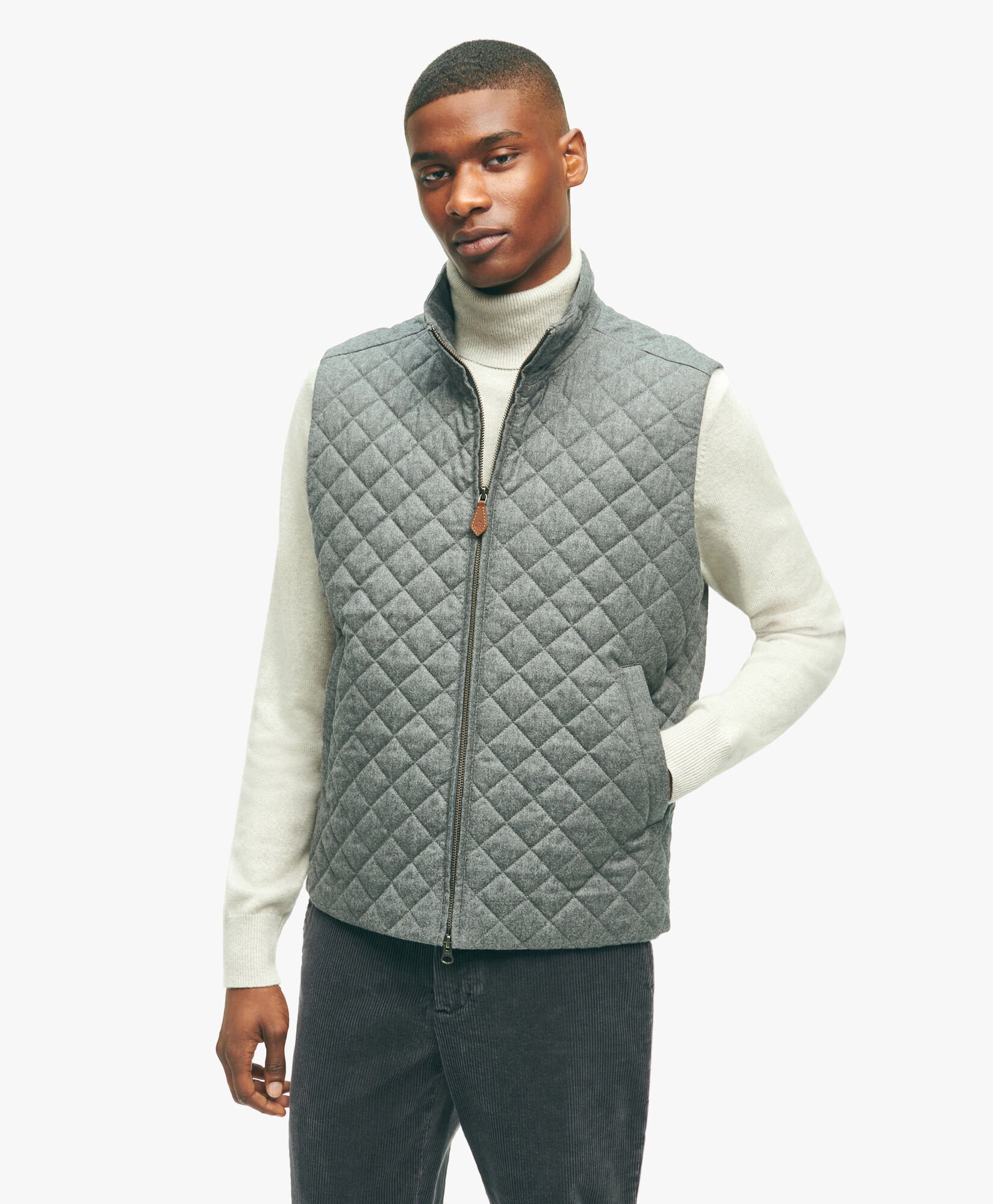 Grey Wool Vest in Light Grey for Men Brooks Brothers UK