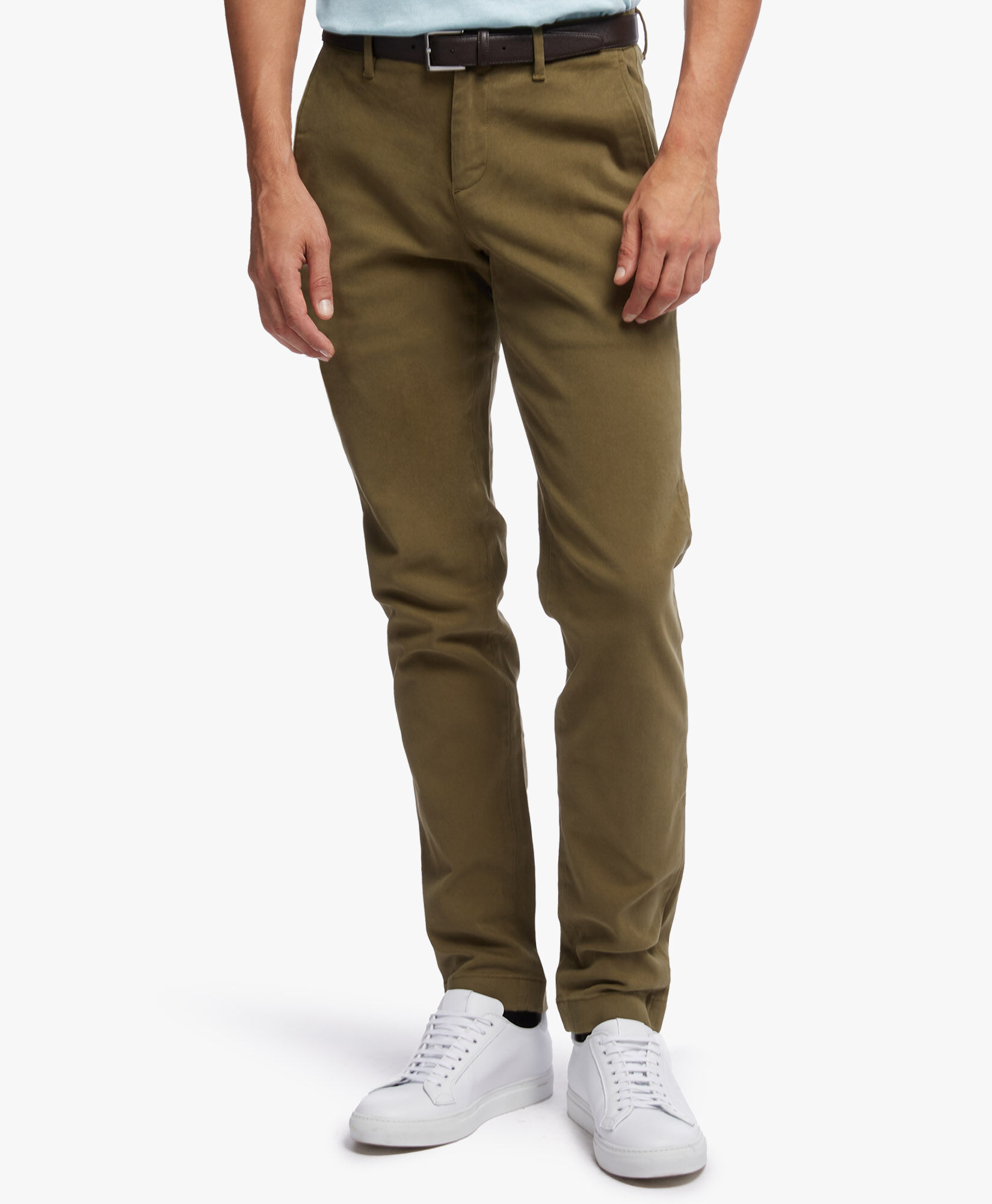 Soho Extra slim Fit Cotton Brushed Chino Pants in Green Moss for Men Brooks Brothers EU