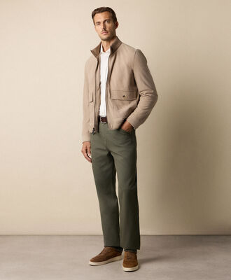 Brooks Brothers Bomber Suede Jacket Beige COBOM010LTPLT003TAUPE002