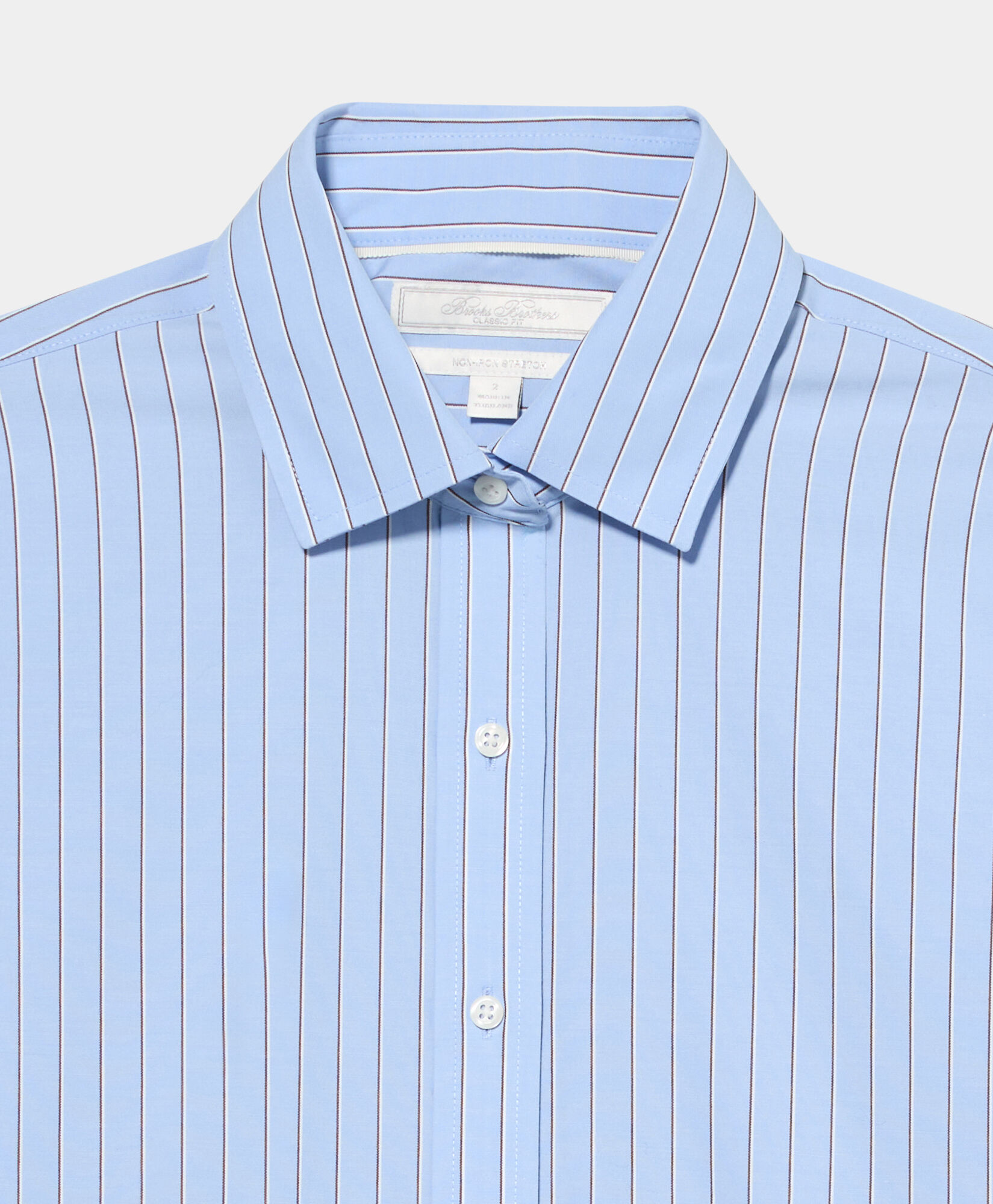 Brooks Brothers Classic Fit Striped Supima Cotton Shirt Blue and Burgundy 1000104831US100221536